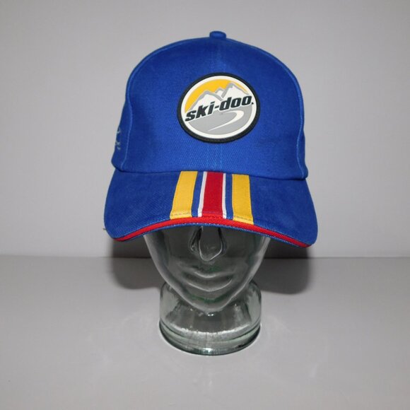 VTG SKI-DOO Hat Cap RARE TUCK AWAY EAR MUFFS SNO GEAR Blue UNUSED Cotton - Picture 1 of 12
